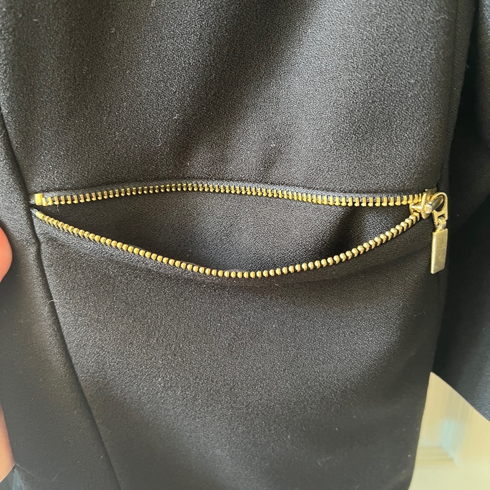 Chico's Black Blazer with Gold Zipper Details - Picture 4 of 4